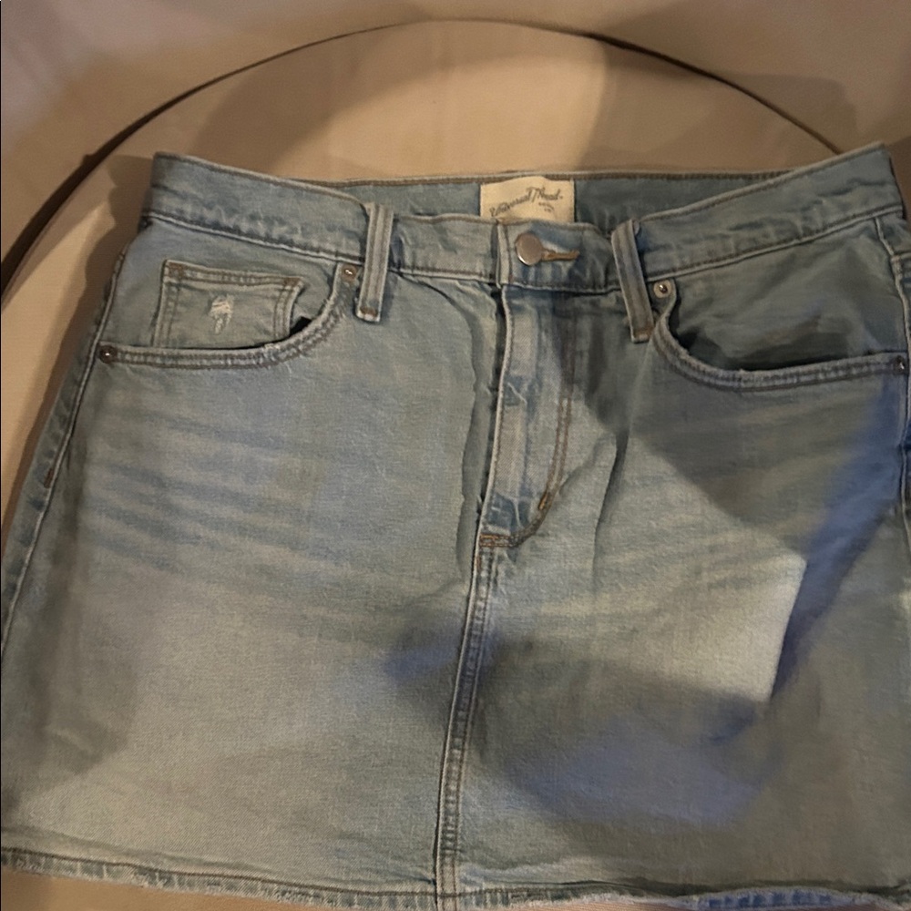 Universal Thread Light Wash A-Line Mini Skirt